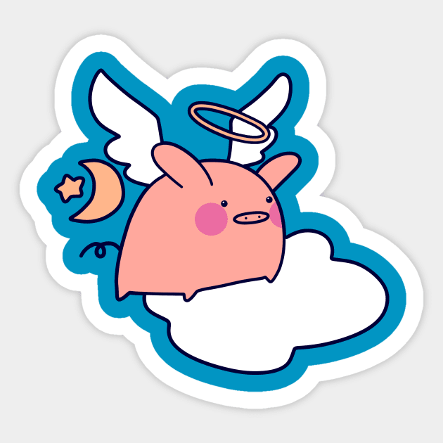 Angel Pig Sticker by saradaboru